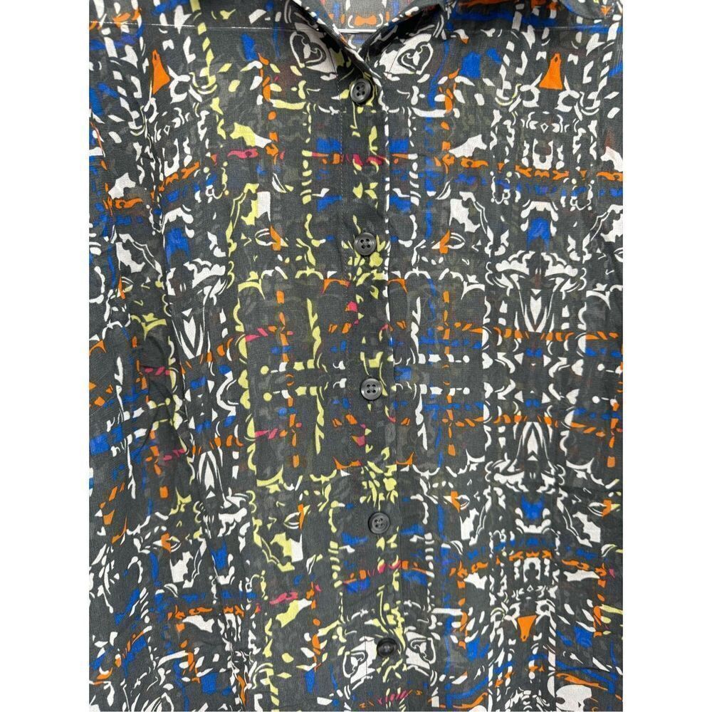 CAbi Festival Geometric‎ Blouse Button Down Long Sleeve Shirt Size Large - Picture 7 of 9